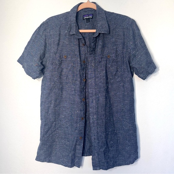 Patagonia Men’s Back Step Goshawk Dobby New Navy Shirt Sz M - Picture 6 of 14